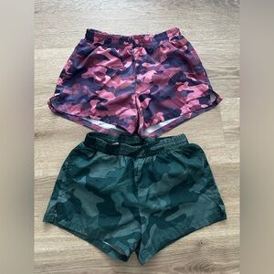 Camo Print Girls Shorts - Pink and Green